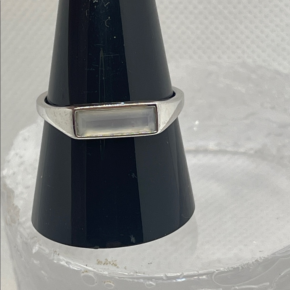 Miansai Thin Lennox Chalcedony Ring Sterling Silver
